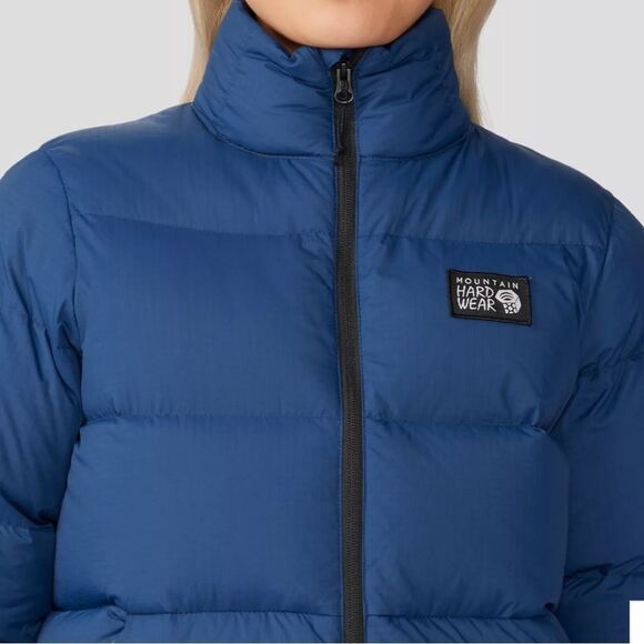 nwt mountain hardwear nevadan down jacket puffer large blue navy outer‎ dark - Picture 3 of 15